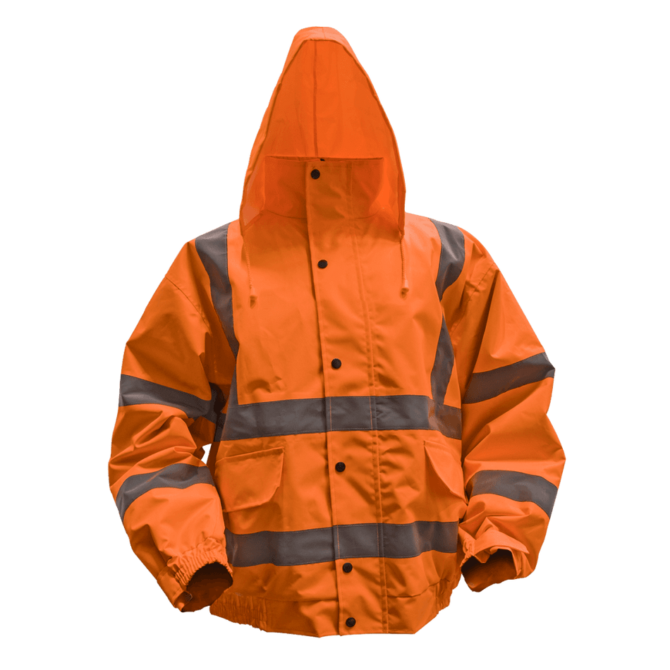Hi-Vis Orange Jacket with Quilted Lining & Elasticated Waist - X-Large Model No-802XLO