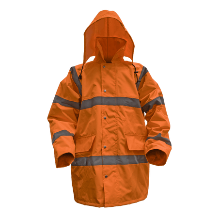 Hi-Vis Orange Motorway Jacket with Quilted Lining - XX-Large Model No-806XXLO