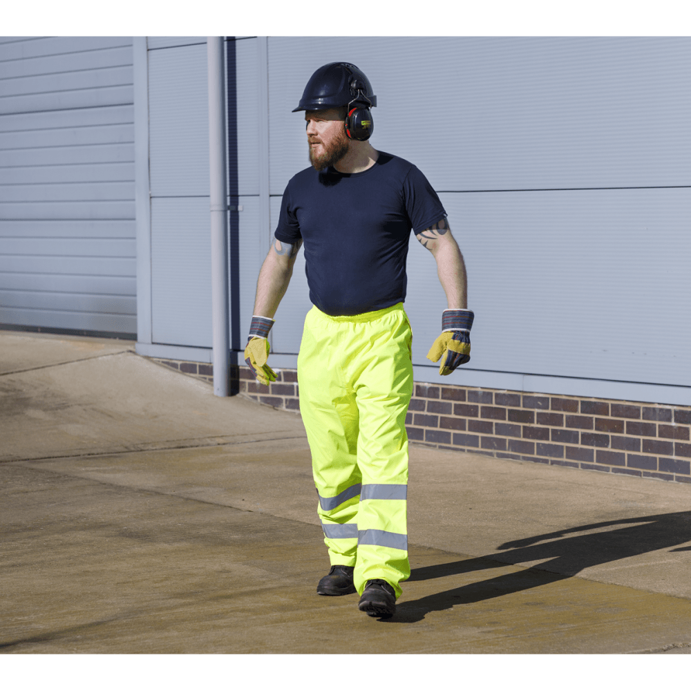 Hi-Vis Yellow Waterproof Trousers - Large Model No-807L