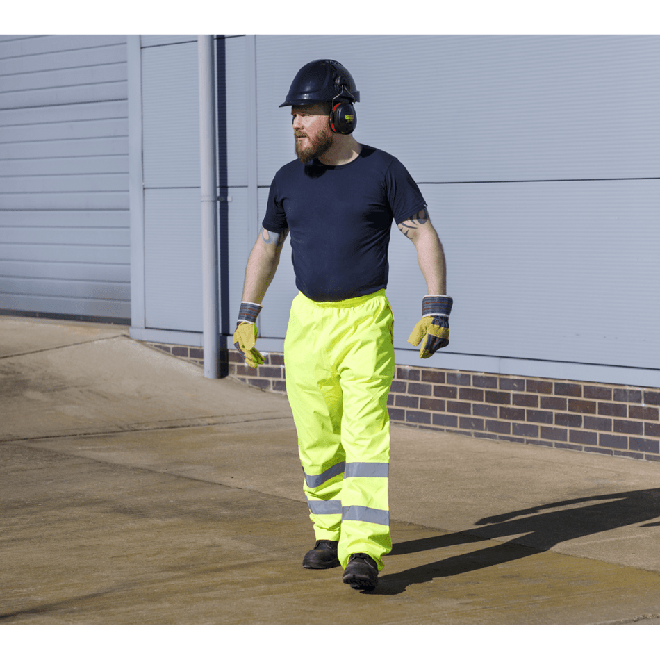 Hi-Vis Yellow Waterproof Trousers - Large Model No-807L