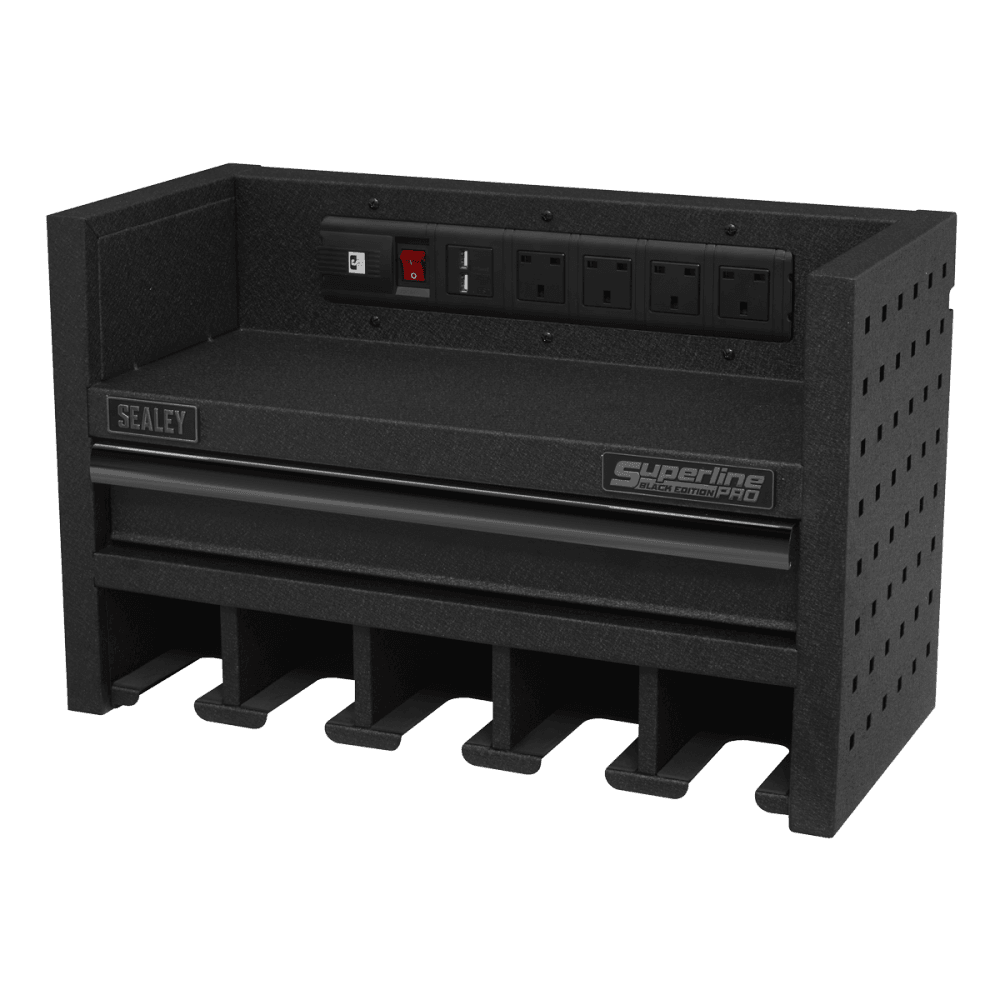 Power Tool Storage Rack 560mm with Drawer & Power Strip Model No-AP22SRBE