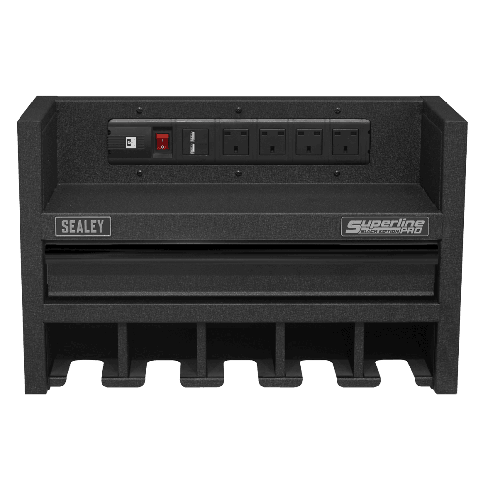 Power Tool Storage Rack 560mm with Drawer & Power Strip Model No-AP22SRBE