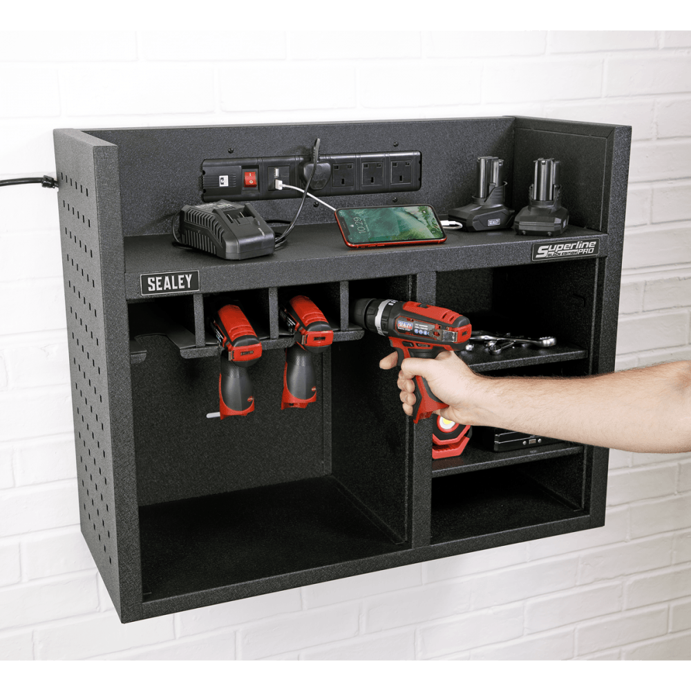 Power Tool Storage Rack 760mm with Power Strip Model No-AP30SRBE