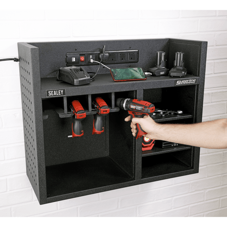 Power Tool Storage Rack 760mm with Power Strip Model No-AP30SRBE