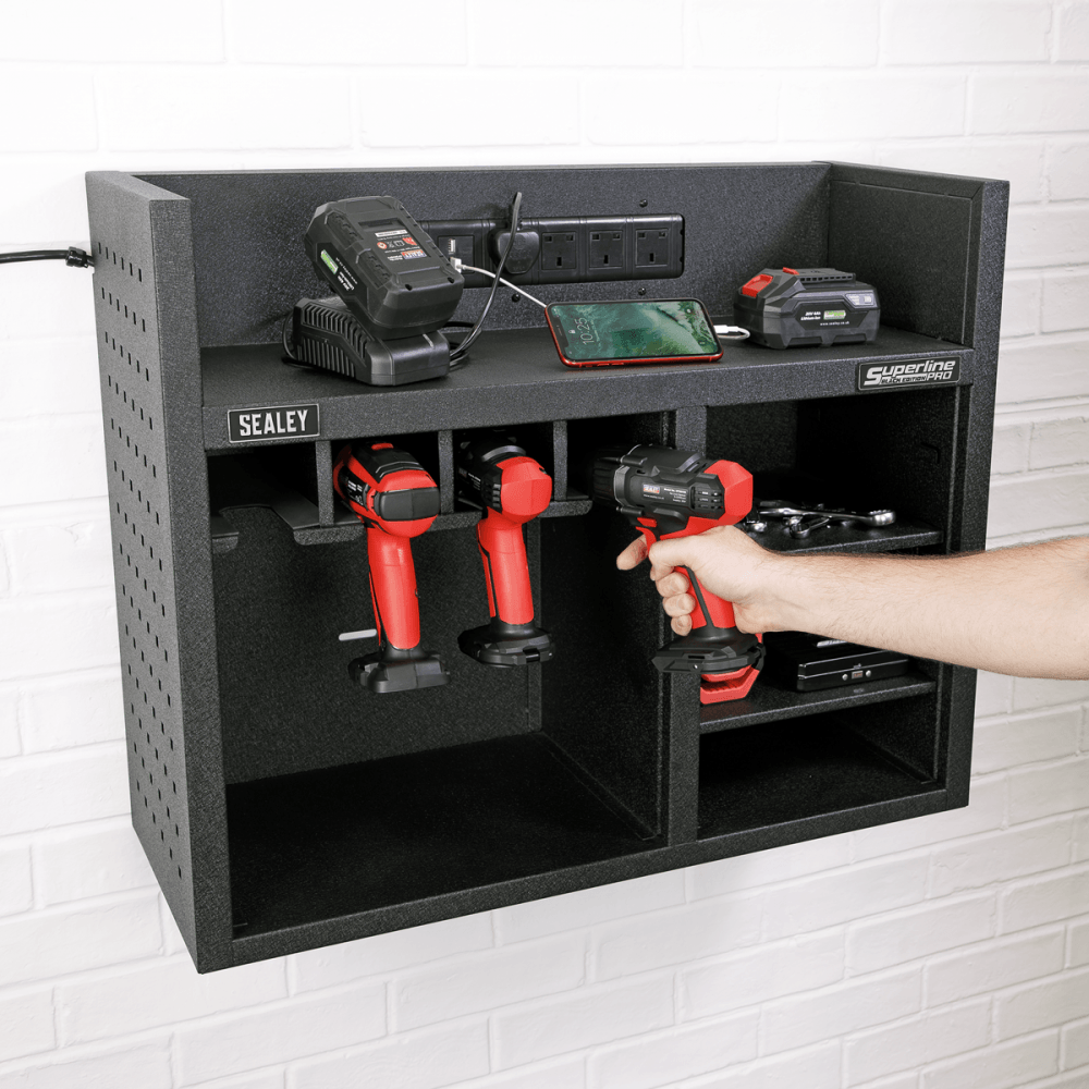 Power Tool Storage Rack 760mm with Power Strip Model No-AP30SRBE