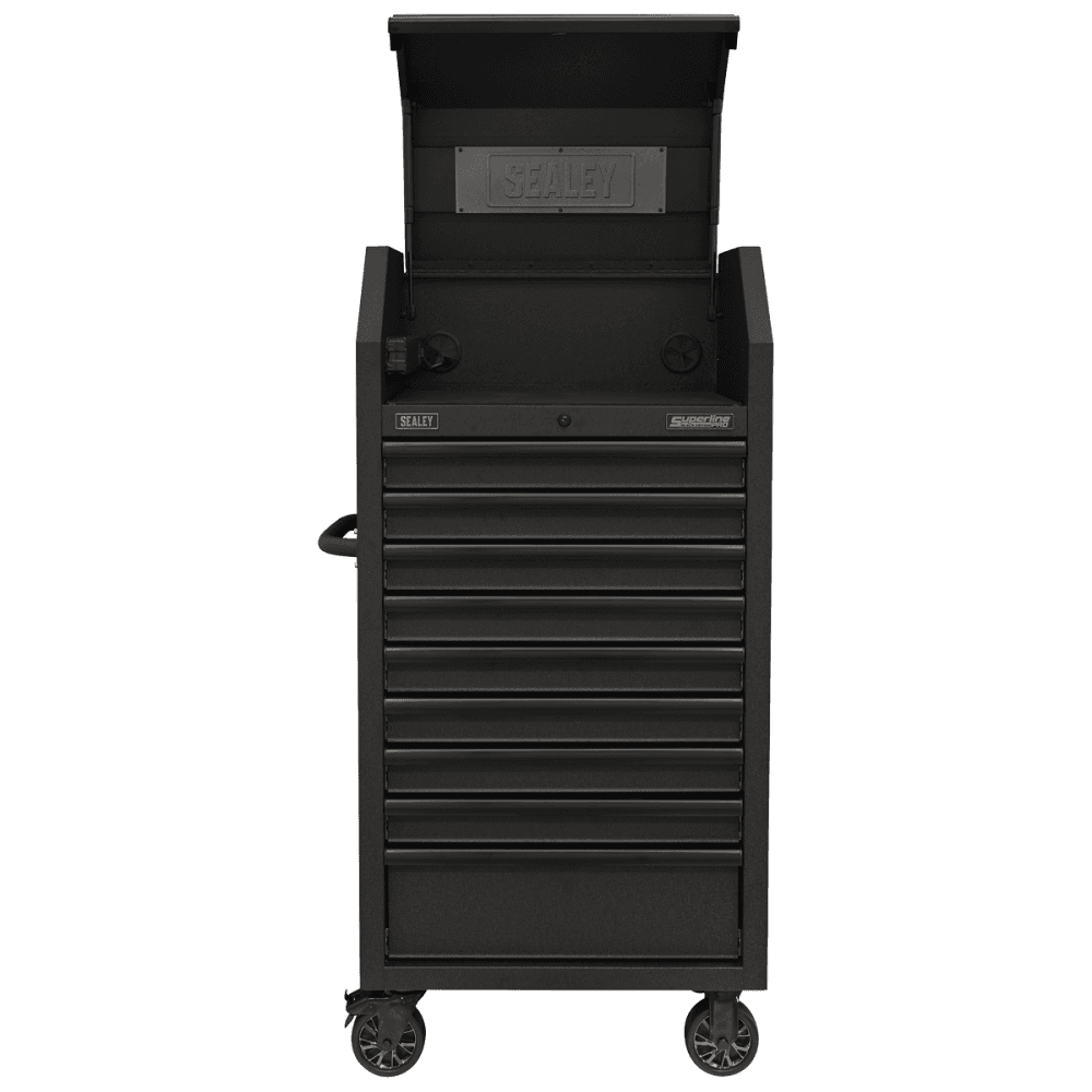 Superline PRO® Black Edition Tower Cabinet with 9 Soft Close Drawers & Power Bar 690mm : Model No-AP2709BE