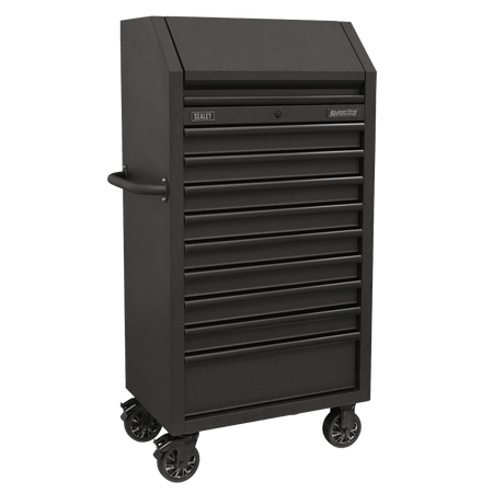 Superline PRO® Black Edition Tower Cabinet with 9 Soft Close Drawers & Power Bar 690mm : Model No-AP2709BE
