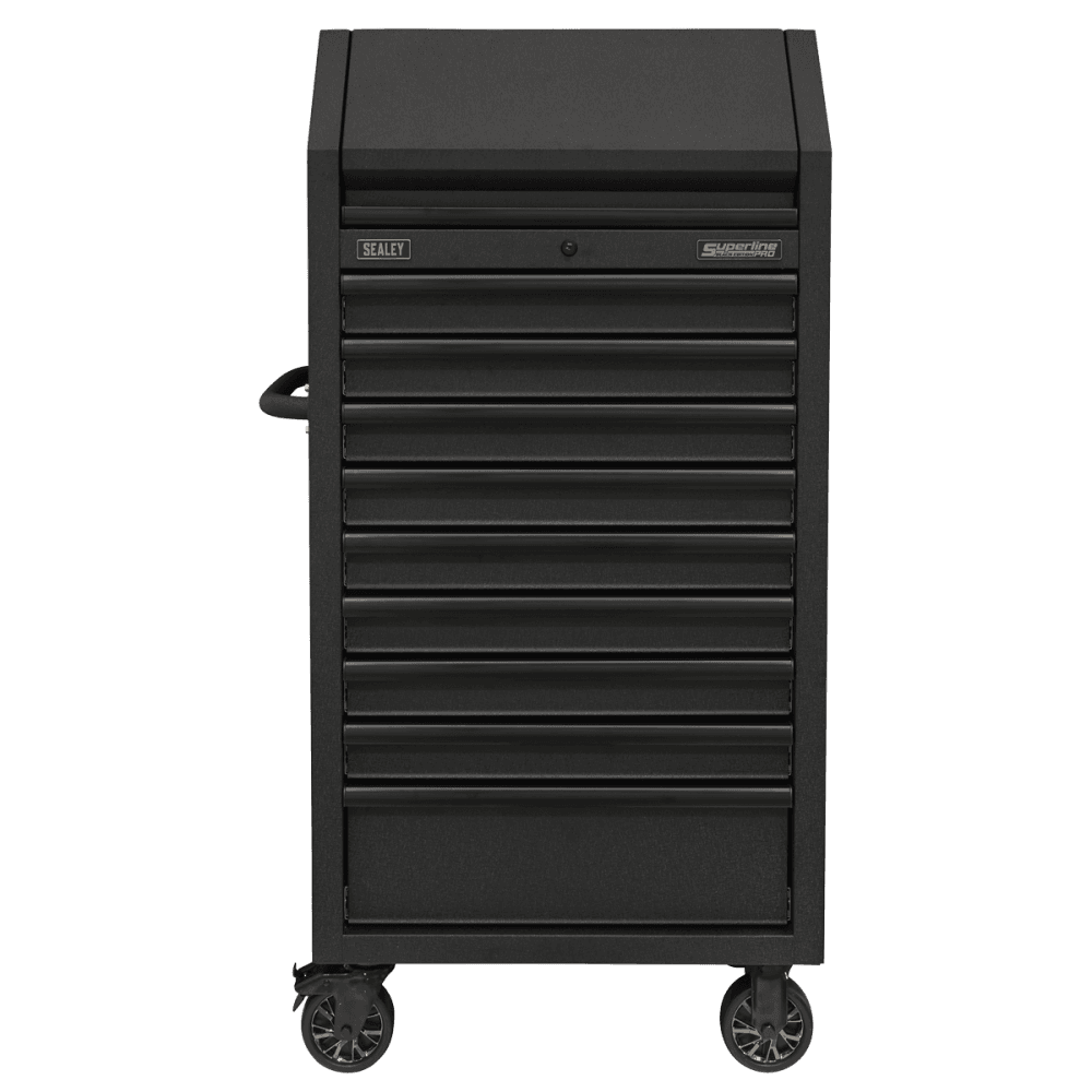Superline PRO® Black Edition Tower Cabinet with 9 Soft Close Drawers & Power Bar 690mm : Model No-AP2709BE