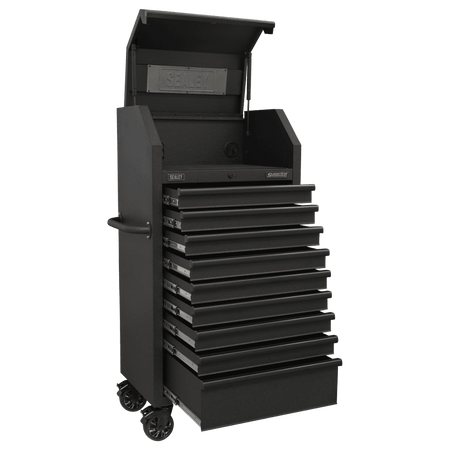 Superline PRO® Black Edition Tower Cabinet with 9 Soft Close Drawers & Power Bar 690mm : Model No-AP2709BE