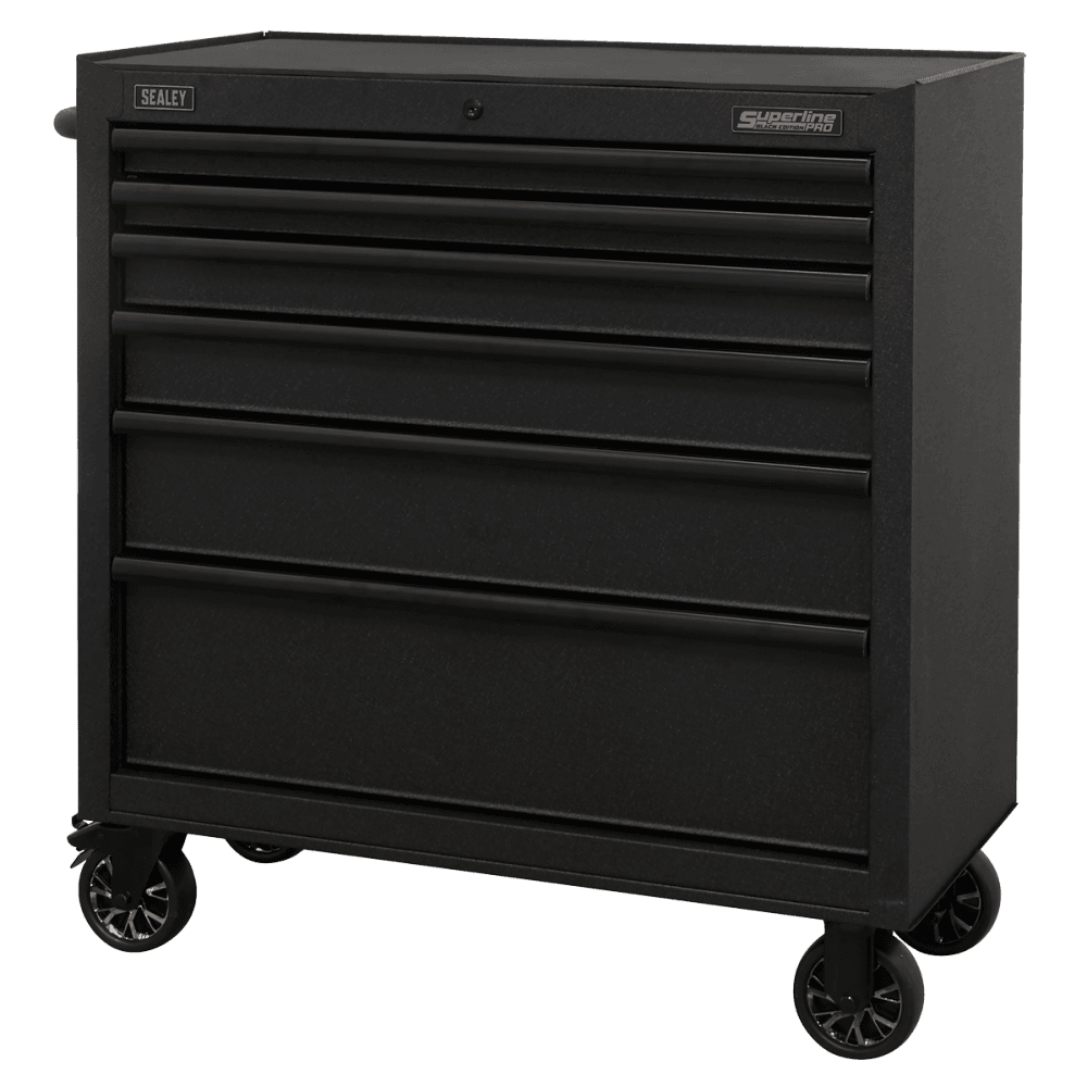 Superline PRO® Black Edition Rollcab with 6 Soft Close Drawers 915mm : Model No-AP3606BE