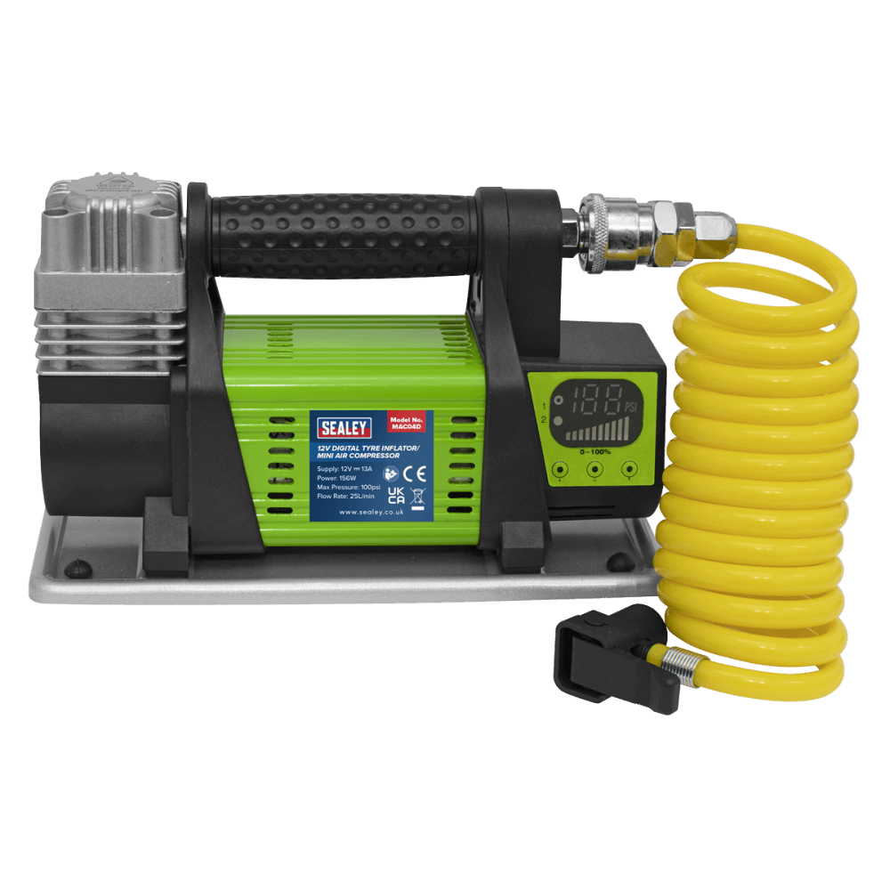 Digital Tyre Inflator/Mini Air Compressor 12V Model No-MAC04D