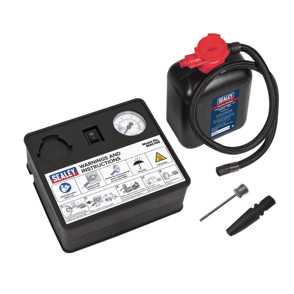 Tyre Inflator & Emergency Puncture Sealant Kit 12V : Model No-MAC10S