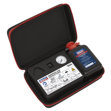 Tyre Inflator 12V + Emergency Puncture Sealant Kit Model No-MAC10S
