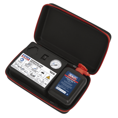 Tyre Inflator 12V + Emergency Puncture Sealant Kit Model No-MAC10S