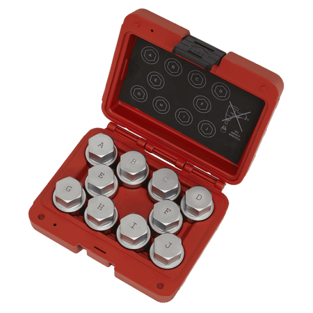 Locking Wheel Nut Key Set 10pc - Land Rover Model No-SX222