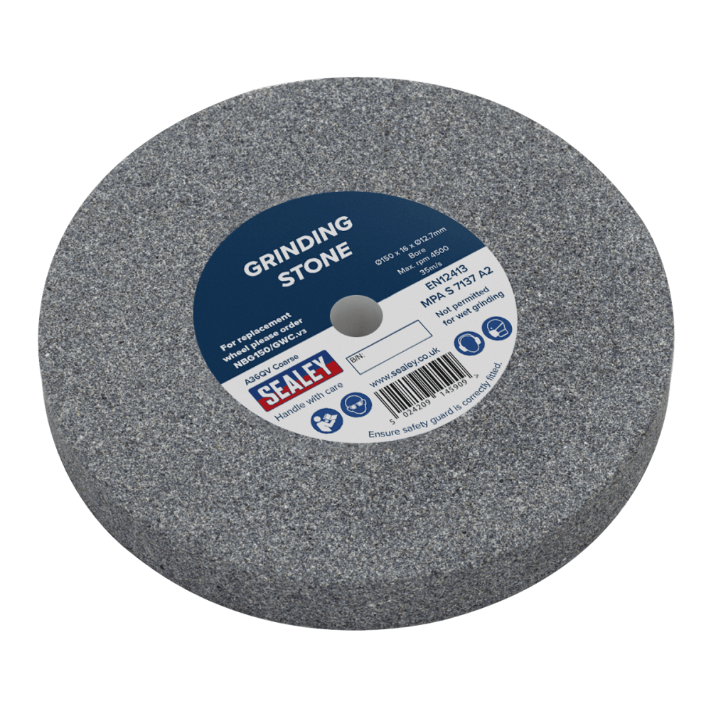 Sealey Grinding Stone 150 x 16mm 13mm Bore A36Q Coarse Model No-NBG150/GWC