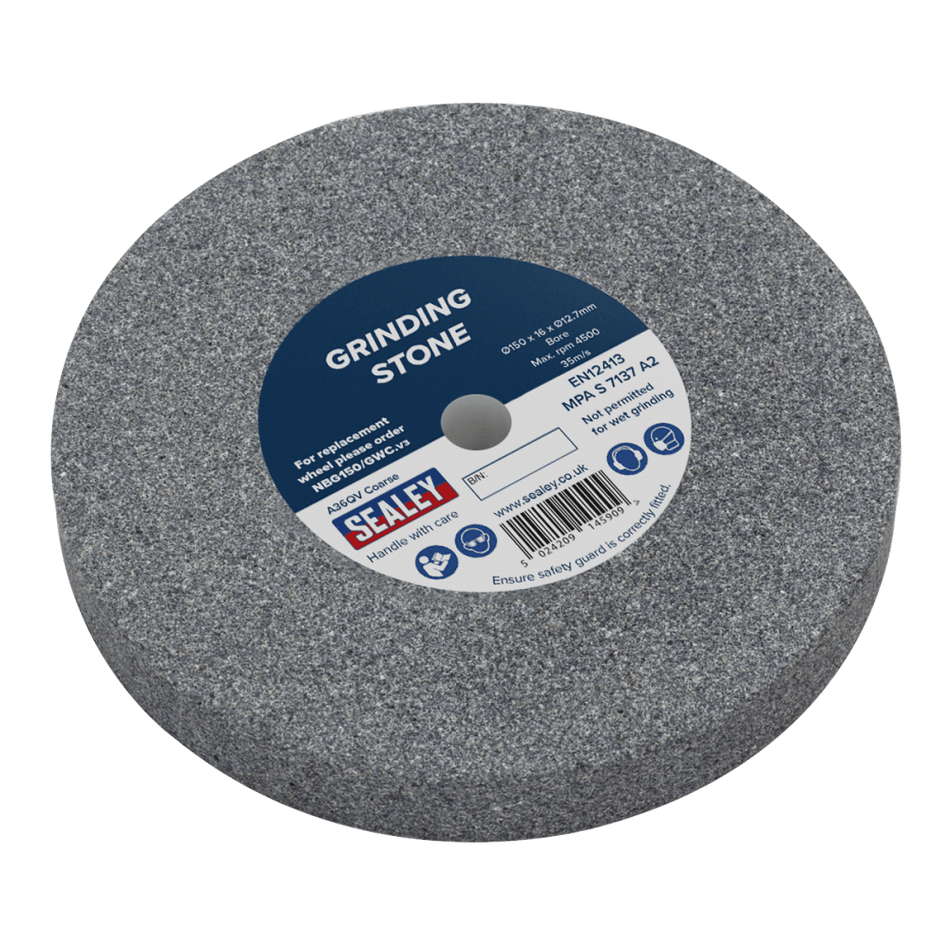 Sealey Grinding Stone 150 x 16mm 13mm Bore A36Q Coarse Model No-NBG150/GWC