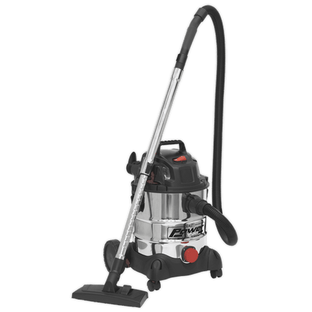 Sealey Vacuum Cleaner Industrial Wet & Dry 20ltr 1250W/230V Stainless Bin Model No-PC200SD