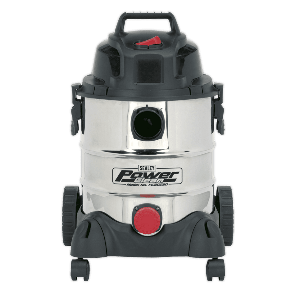 Sealey Vacuum Cleaner Industrial Wet & Dry 20ltr 1250W/230V Stainless Bin Model No-PC200SD