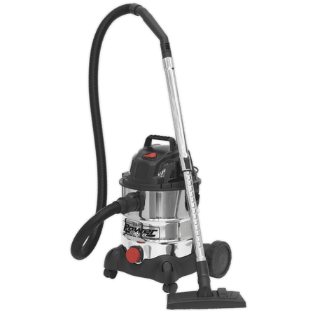 Sealey Vacuum Cleaner Industrial Wet & Dry 20ltr 1250W/230V Stainless Bin Model No-PC200SD