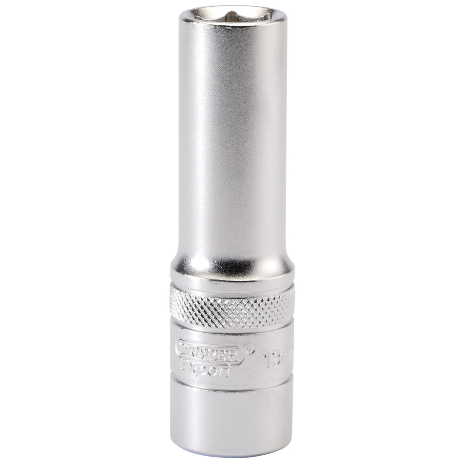 DRAPER 1/2" Square Drive 6 Point Metric Deep Socket (13mm): Model No. HT-MM/MS