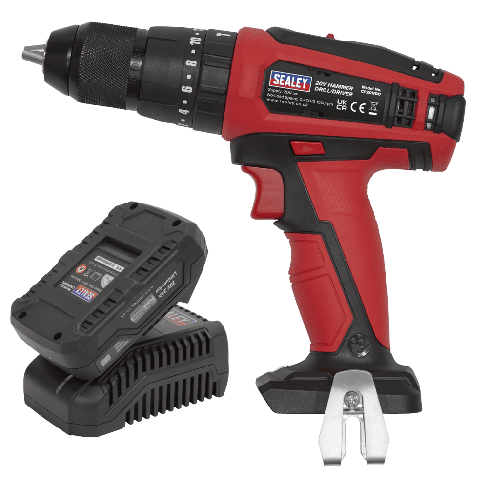 Sealey SV20 Series 13mm Cordless Combi Drill Kit 20V 2Ah Model No CP20VDDKIT1