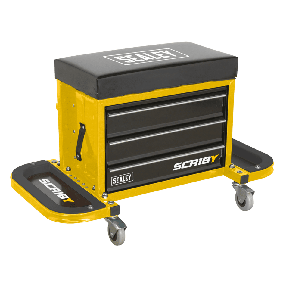 Sealey Mechanic's Utility Seat & Toolbox - Yellow Model No SCR18Y