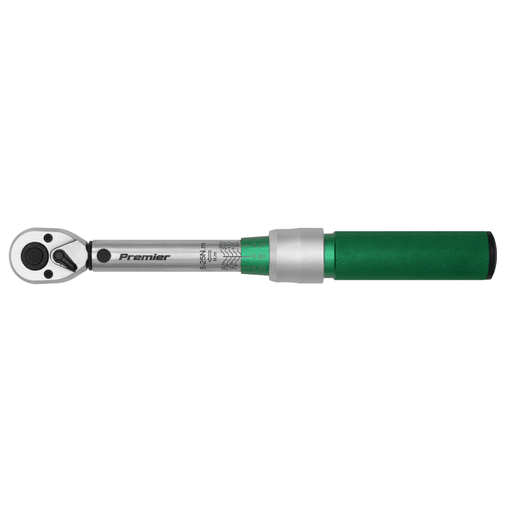 Sealey Torque Wrench Micrometer Style 1/4"Sq Drive 5-25Nm - Calibrated Model No STW901