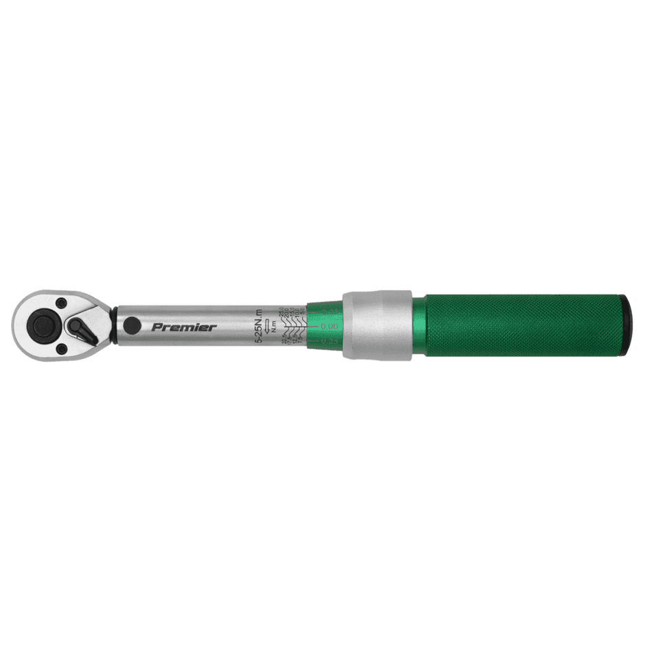 Sealey Torque Wrench Micrometer Style 1/4"Sq Drive 5-25Nm - Calibrated Model No STW901