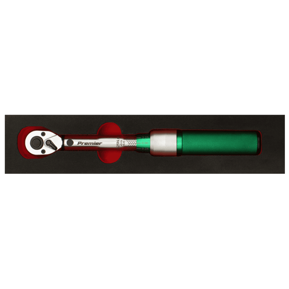 Sealey Torque Wrench Micrometer Style 1/4"Sq Drive 5-25Nm - Calibrated Model No STW901