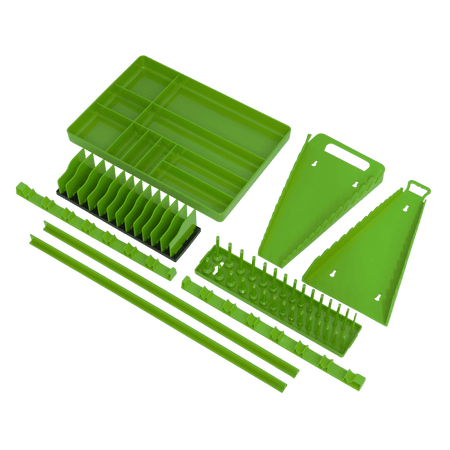 Sealey Tool Storage Organizer Set 9pc - Hi-Vis Green Model No TSK01HV