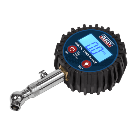 Sealey Digital Tyre Pressure Gauge with Swivel Head & Quick Release Model No TST001