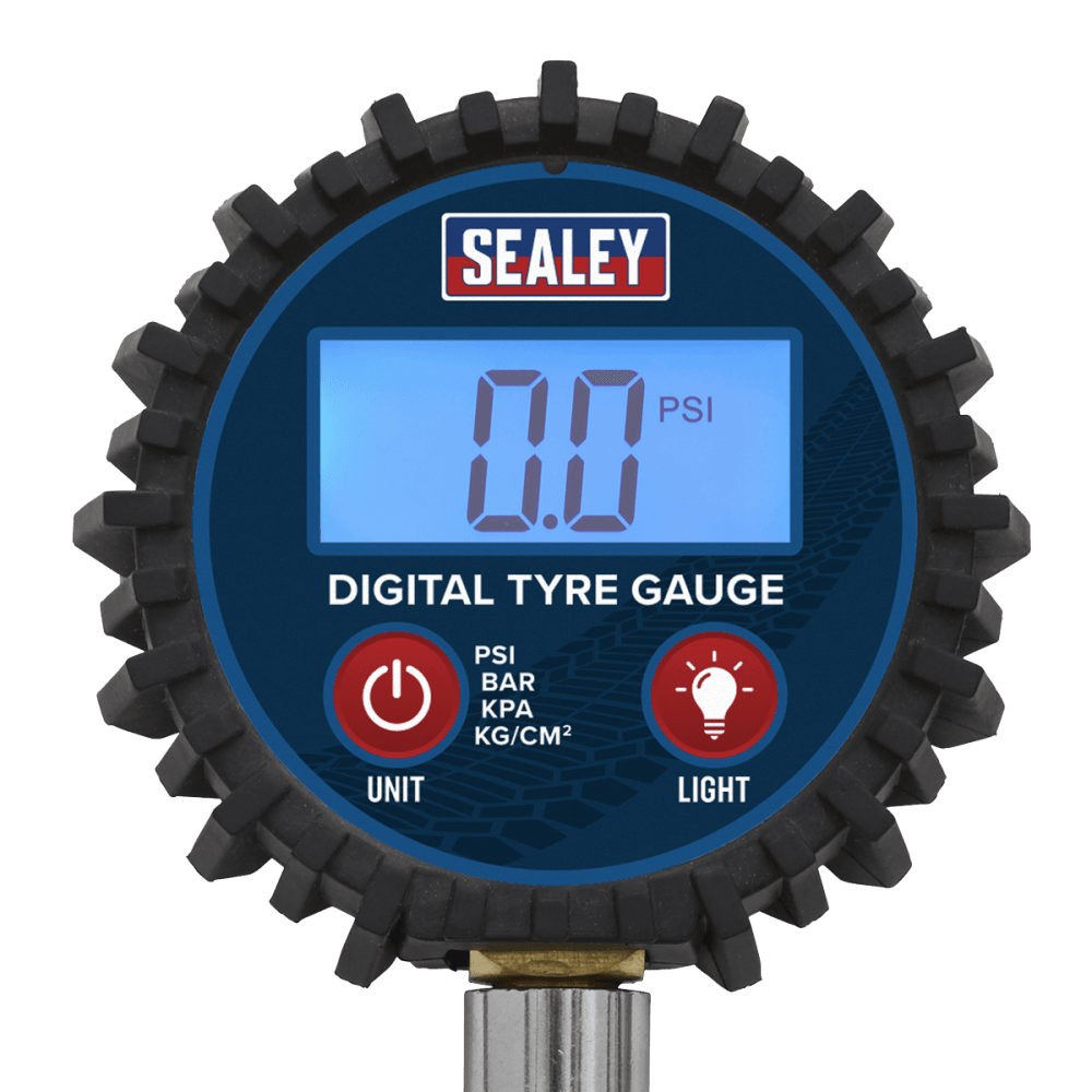 Sealey Digital Tyre Pressure Gauge with Swivel Head & Quick Release Model No TST001