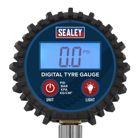 Sealey Digital Tyre Pressure Gauge with Push-On Connector Model No TST002