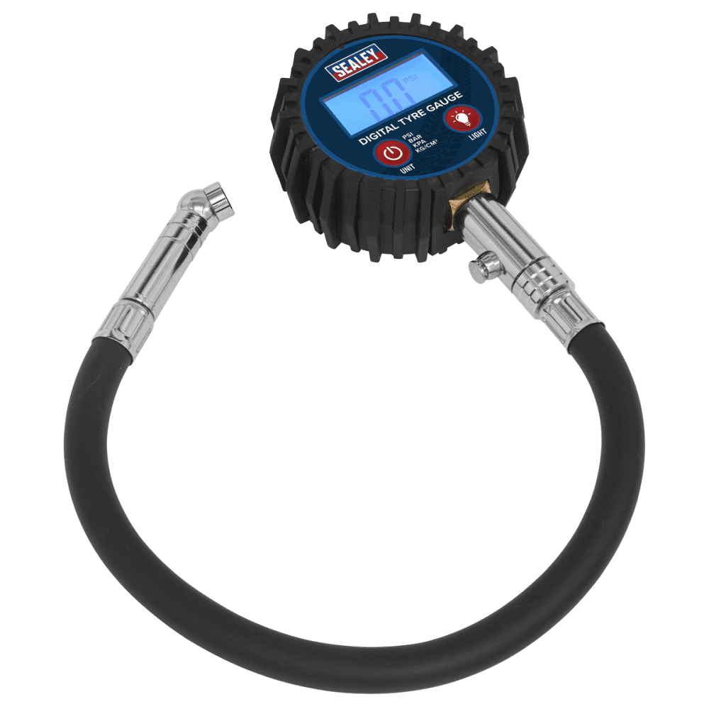 Sealey Digital Tyre Pressure Gauge with Push-On Connector Model No TST002