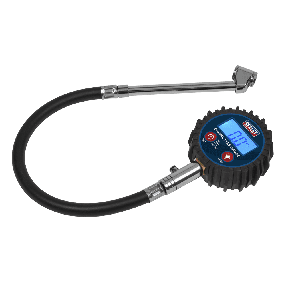 Sealey Digital Tyre Pressure Gauge with Twin Push-On Connector Model No TST003