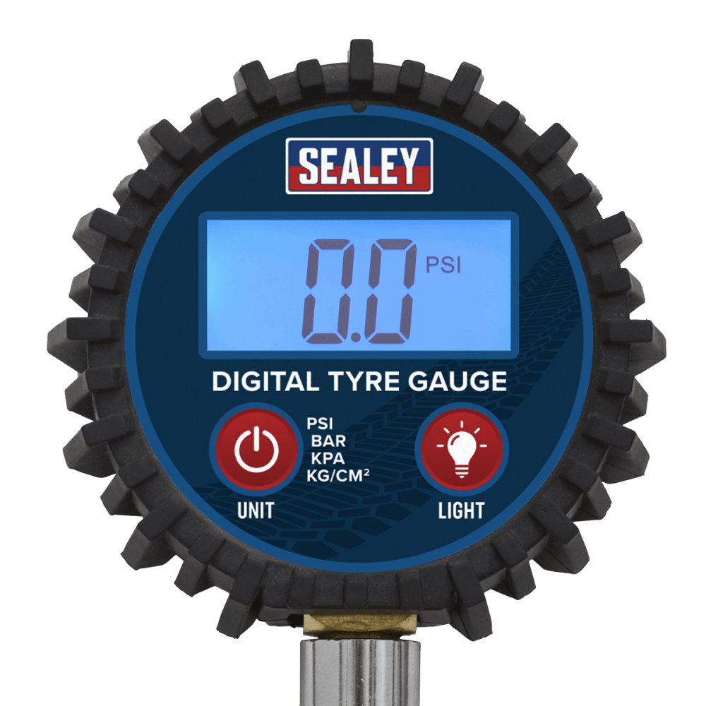 Sealey Digital Tyre Pressure Gauge with Twin Push-On Connector Model No TST003