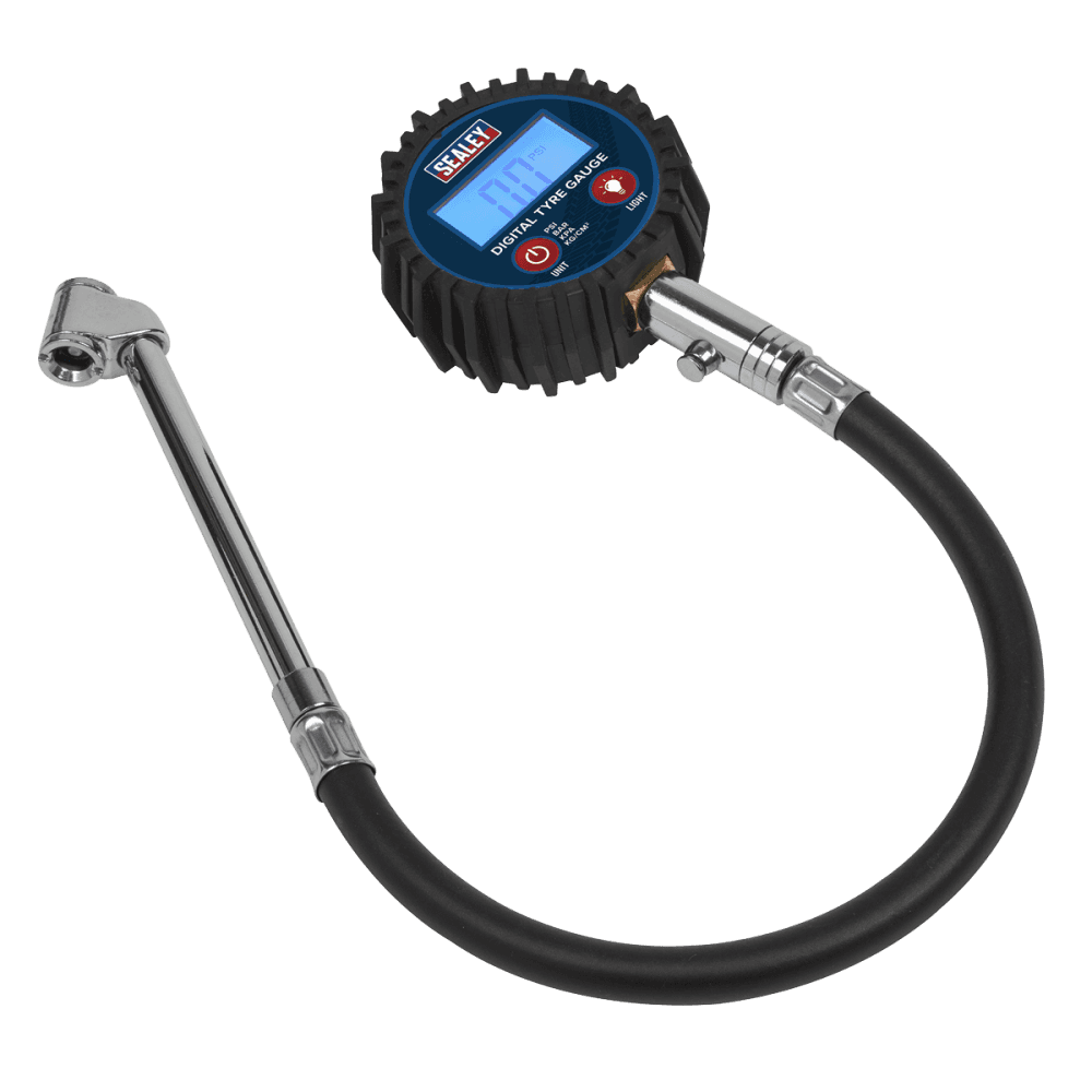 Sealey Digital Tyre Pressure Gauge with Twin Push-On Connector Model No TST003
