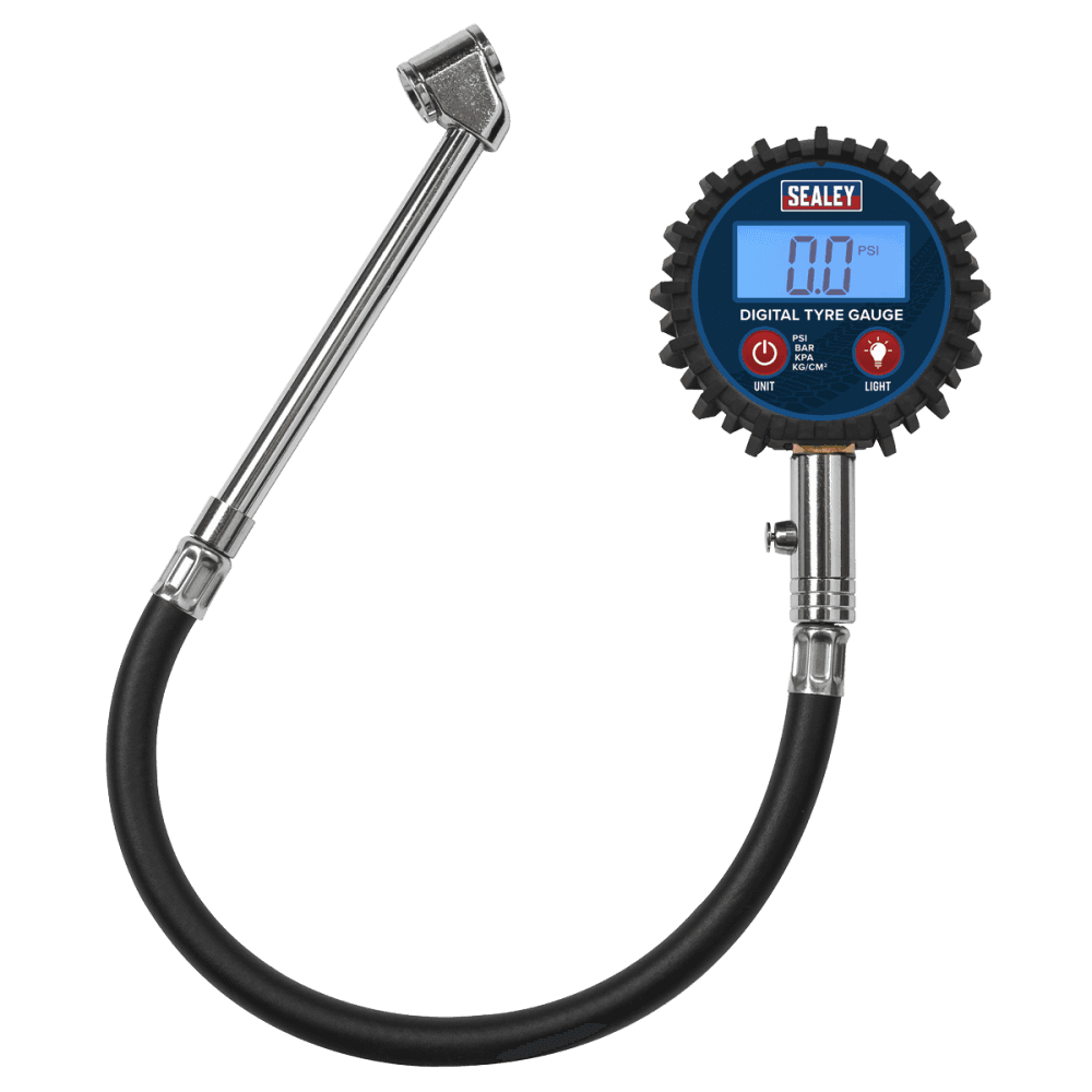 Sealey Digital Tyre Pressure Gauge with Twin Push-On Connector Model No TST003