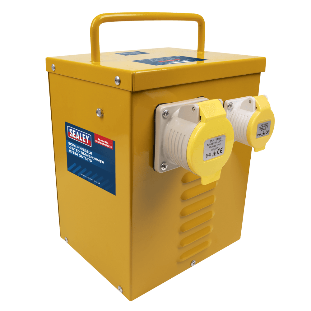 Sealey 5kVA Portable Vented Transformer 16/32A Outlets Model No WST5000MV/2