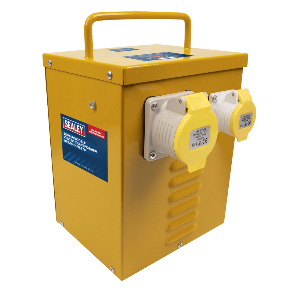Sealey 5kVA Portable Vented Transformer 16/32A Outlets Model No WST5000MV/2