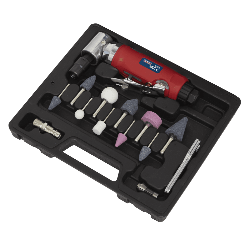 Sealey Generation 90° Angle Air Die Grinder Kit 15pc Model No- GSA675