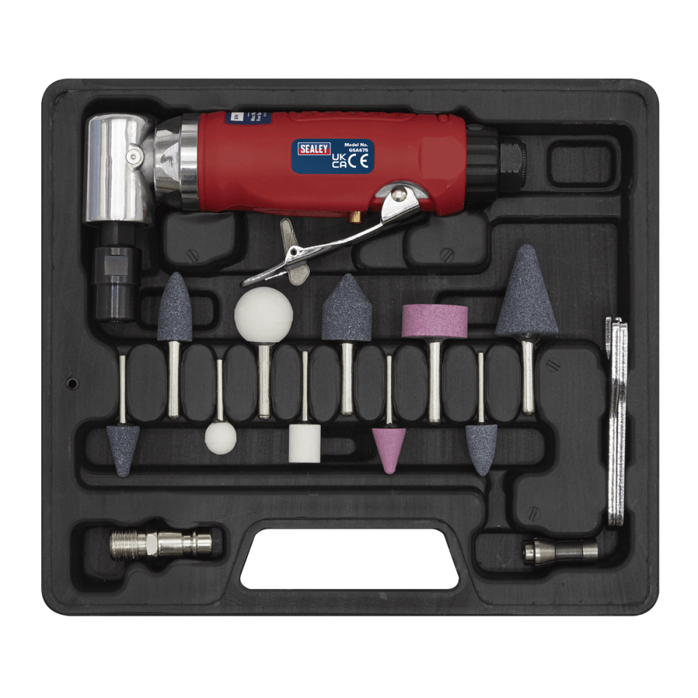 Sealey Generation 90° Angle Air Die Grinder Kit 15pc Model No- GSA675
