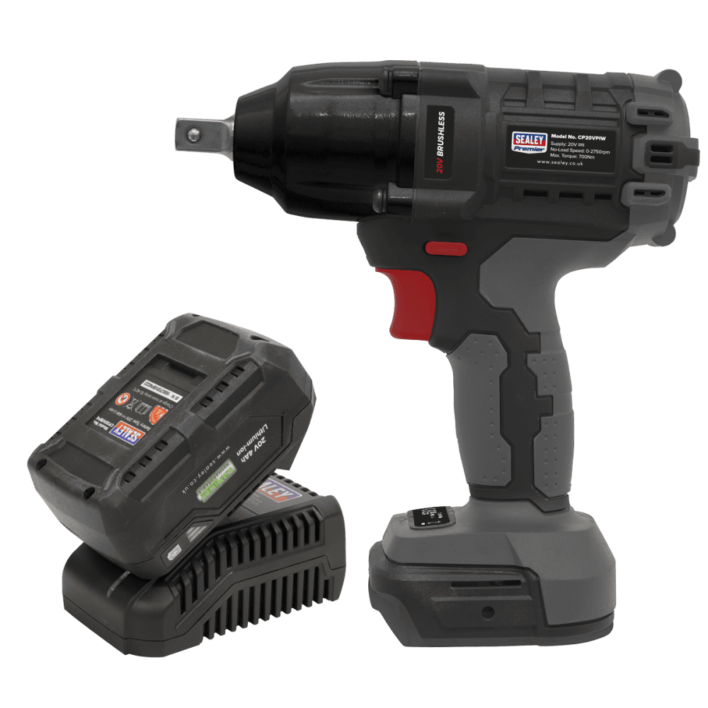 Sealey Brushless Impact Wrench Kit 1/2"Sq Drive 20V 4Ah 700Nm Model No- CP20VPIWKIT1