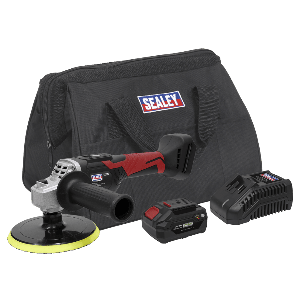 Sealey Premier SV20 Series 150mm Cordless Rotary Polisher 20V 4Ah Model No- CP20VRPKIT