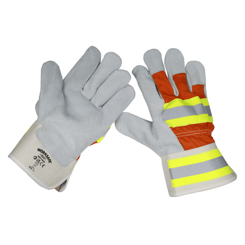 Sealey Reflective Rigger's Gloves Pair Model No- SSP14HV