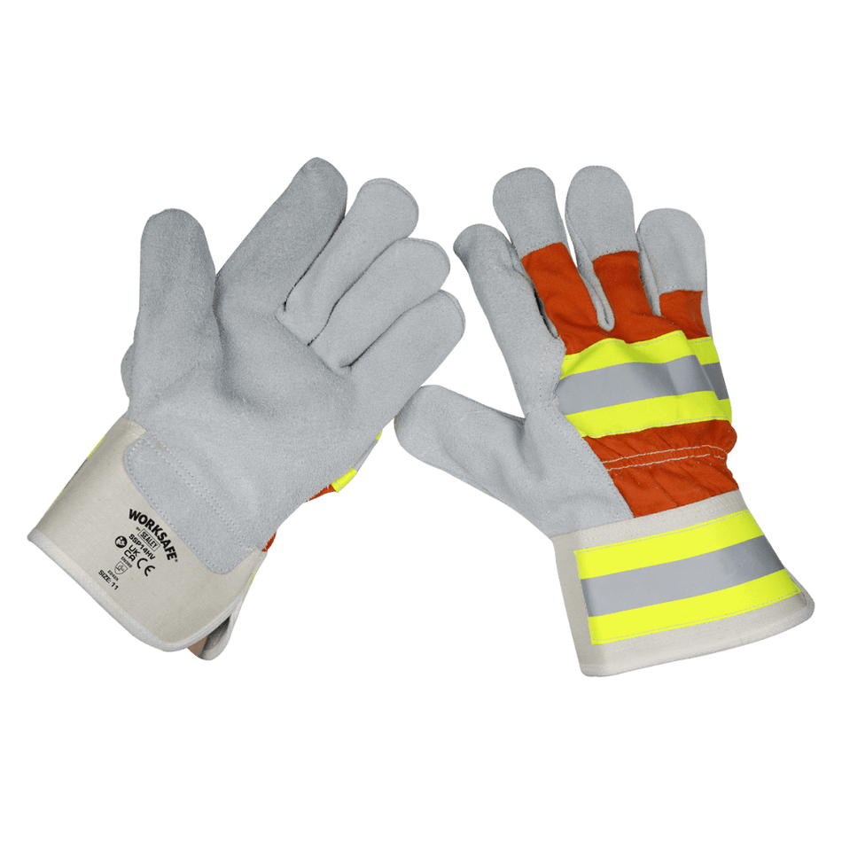 Sealey Reflective Rigger's Gloves Pair Model No- SSP14HV