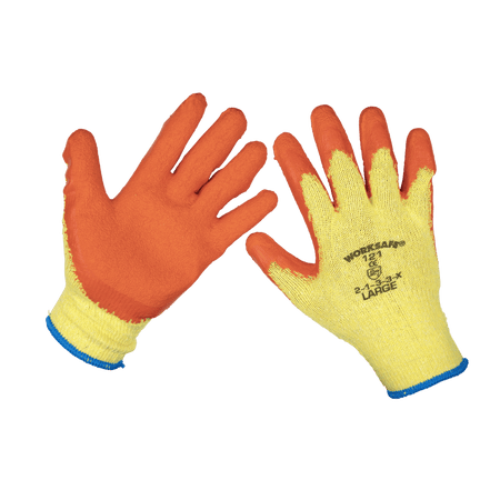 Sealey Super Grip Knitted Gloves Latex Palm (Large) - Pack of 120 Pairs Model No- 9121L/B120