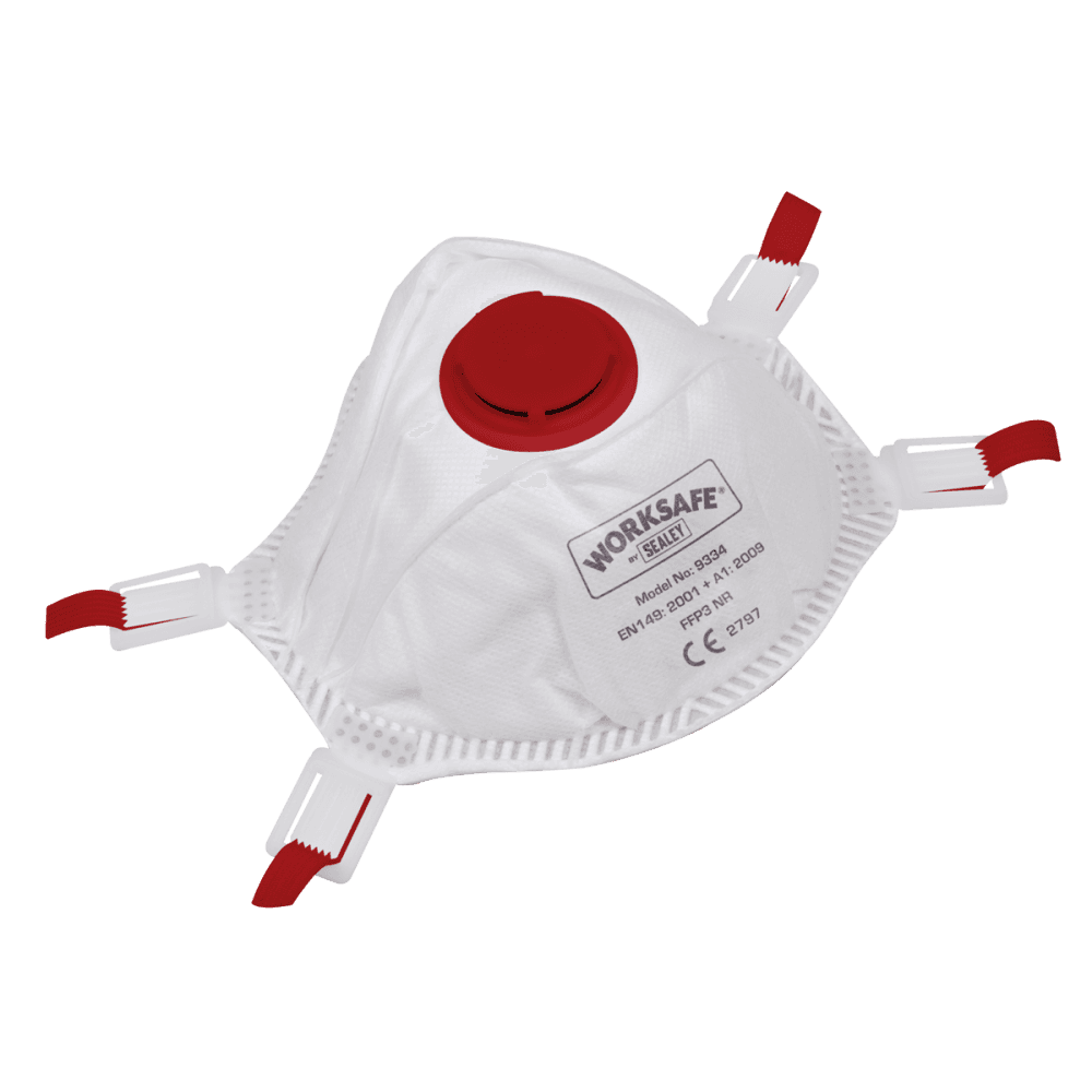 Sealey Cup Mask Valved FFP3 - Pack of 10 Model No- 9334/10