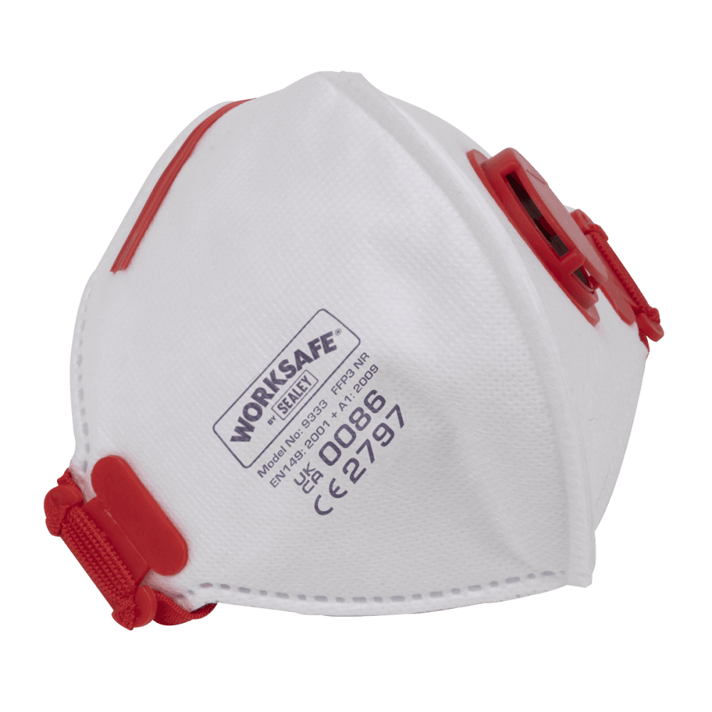 Sealey Valved Fold Flat Mask FFP3 - Pack of 10 Model No- 9333/10